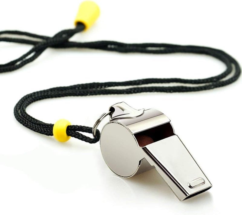 Hipat Whistle, 2 Pack Stainless Steel Sports Whistles with Lanyard, Loud Crisp Sound Whistles Great for Coaches, Referees, and Officials - Image 4